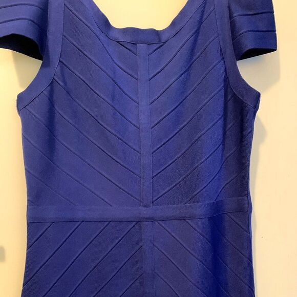 JS Collection bandage dress, cobalt blue, Sz 14, cold shoulder, body con, EUC - Picture 4 of 14